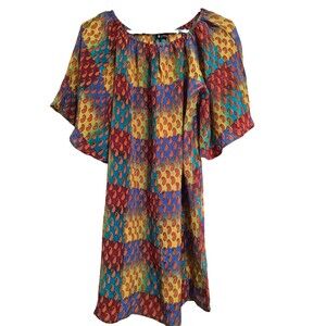 Tolani Mini Dress Womens Small Boho Hippie Artsy Art to Wear Silk NWT